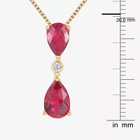 Womens Gemstone 14K Gold Over Silver Pear Pendant Necklace