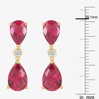 Womens Gemstone 14K Gold Over Silver Pear Drop Earrings