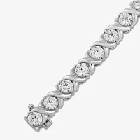 (H / I1) 10 C.T. T.W Lab Grown White Diamond 10K Gold Tennis Bracelet