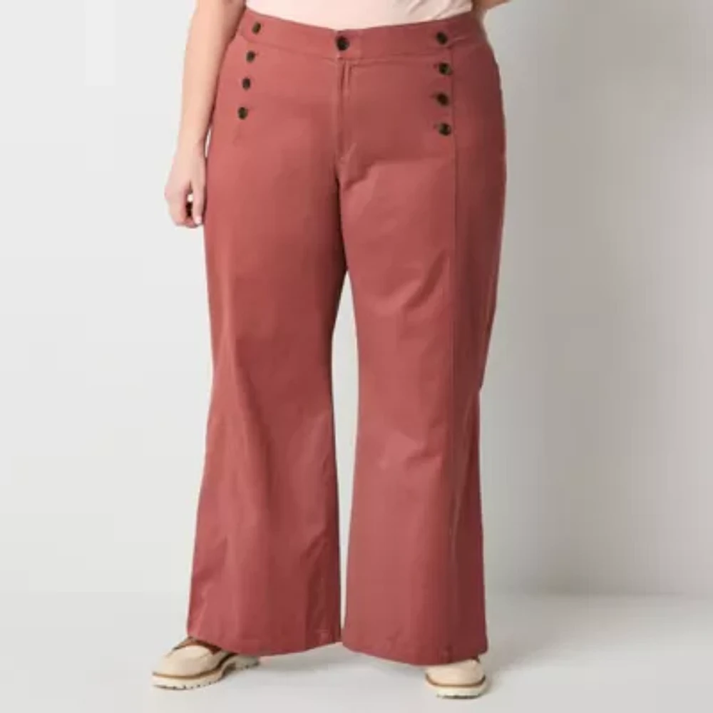 St. John's Bay-Plus Mariner Wide Leg Regular Fit Trouser