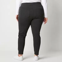 St. John's Bay-Plus Womens Skinny Pull-On Pants