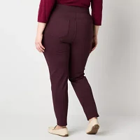 St. John's Bay-Plus Womens Skinny Pull-On Pants