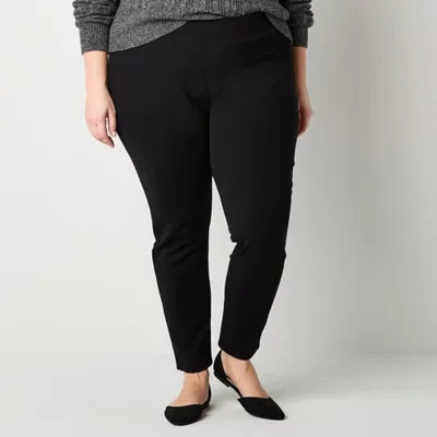 St. John's Bay-Plus Womens Skinny Pull-On Pants