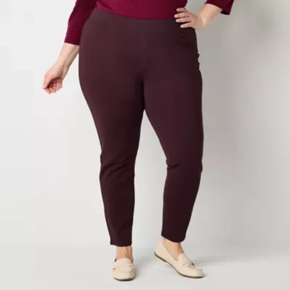 St. John's Bay-Plus Womens Skinny Pull-On Pants