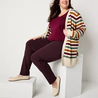 St. John's Bay-Plus Womens Skinny Pull-On Pants
