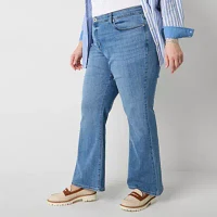 St. John's Bay Secretly Slender Womens Mid Rise Bootcut Jean
