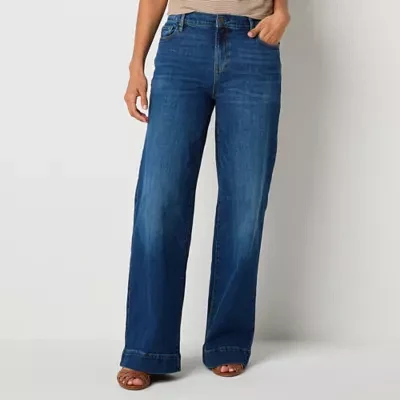 a.n.a Womens Low Rise Wide Leg Baggy Jean