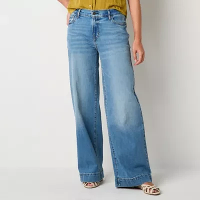 a.n.a Womens Low Rise Wide Leg Baggy Jean