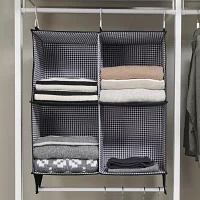 Martha Stewart Gingham 4-Compartment Canvas Hanging Organizer