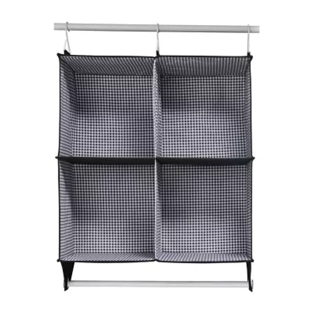 Martha Stewart Gingham 4-Compartment Canvas Hanging Organizer