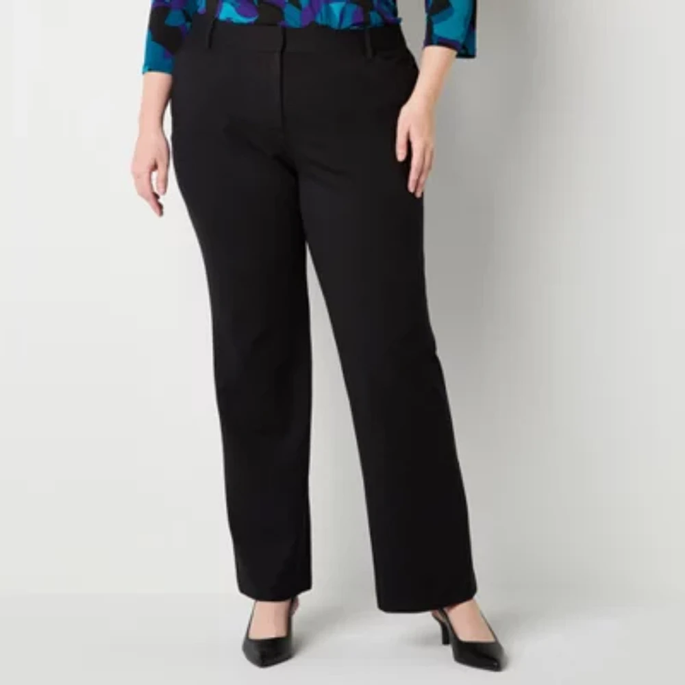 Liz Claiborne-Plus Emma Tailored Ponte Classic Fit Flare Trouser