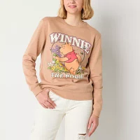 Juniors Winnie The Pooh Womens Crew Neck Long Sleeve Sweatshirt