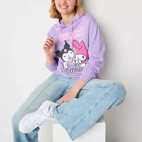 Juniors Kuromi And My Melody Oversized Womens Long Sleeve Hello Kitty Hoodie