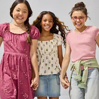 Thereabouts Little & Big Girls Round Neck Short Sleeve T-Shirt