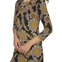 Marc New York Womens 3/4 Sleeve Floral Shift Dress