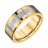 8MM 1/10 CT. T.W. Natural White Diamond Tungsten Wedding Band