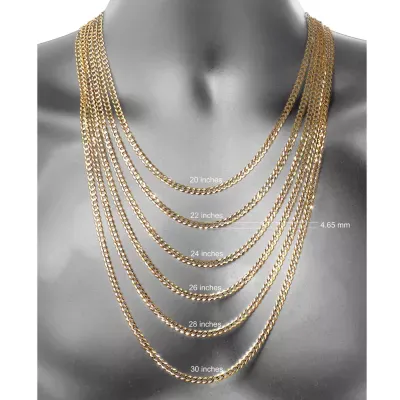 Made in Italy 18K Gold Over Silver 30 Inch Solid Singapore Chain Necklace