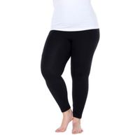 White Mark Plus Super Stretch Womens Mid Rise Full Length Leggings