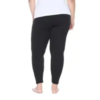 White Mark Plus Super Stretch Womens Mid Rise Full Length Leggings