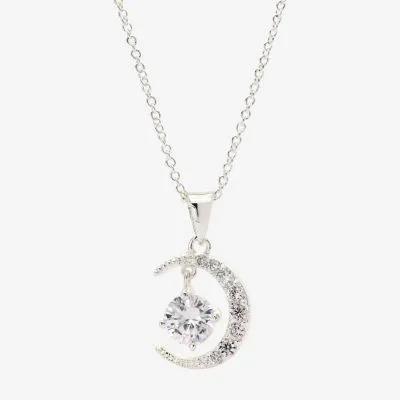 Sparkle Allure Cubic Zirconia 2 1/2 CT. T.W. Clear Pure Silver Over Brass Pendant Necklace