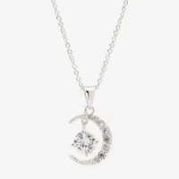 Sparkle Allure Cubic Zirconia 2 1/2 CT. T.W. Clear Pure Silver Over Brass Pendant Necklace