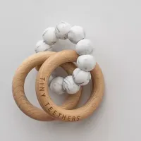 3 Stories Trading Company Silicone And Beech Wood Rattle Teether