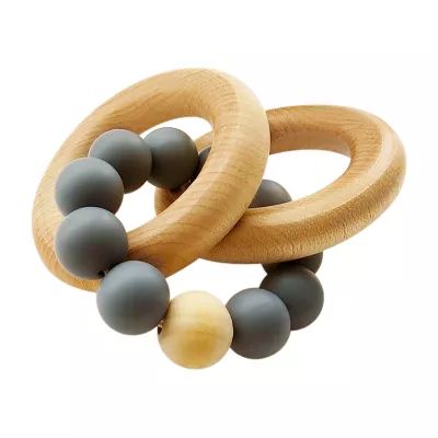 3 Stories Trading Company Silicone And Beech Wood Rattle Teether