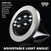 Bell + Howell 8 LED Super Bright Solar Powered Swivel Disk Light with Auto On/Off Lighting and Weatherproof Rust-Free - 8 Pack