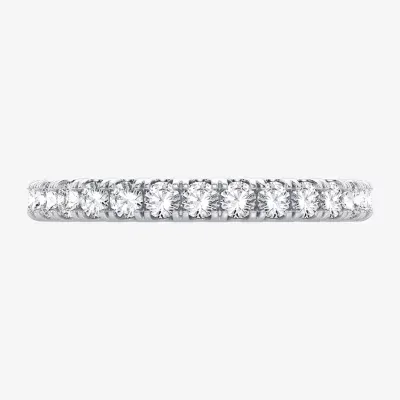 (H-I / Si1-Si2) 2MM 1 CT. T.W. Lab Grown White Diamond 10K White Gold Eternity Wedding Band