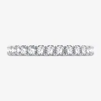 (H-I / Si1-Si2) 2MM 1 CT. T.W. Lab Grown White Diamond 10K White Gold Eternity Wedding Band