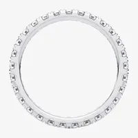 (H-I / Si1-Si2) 2MM 1 CT. T.W. Lab Grown White Diamond 10K White Gold Eternity Wedding Band