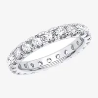 H-I / Si1-Si2) 2.5MM 2 CT. T.W. Lab Grown White Diamond 10K White Gold Eternity Wedding Band