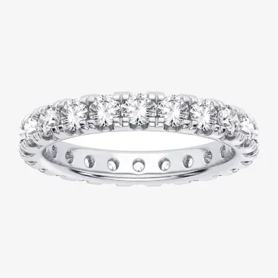 H-I / Si1-Si2) 2.5MM 2 CT. T.W. Lab Grown White Diamond 10K White Gold Eternity Wedding Band