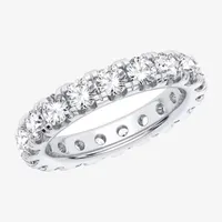 (H-I / Si1-Si2) 3.5MM 3 CT. T.W. Lab Grown White Diamond 10K White Gold Eternity Wedding Band