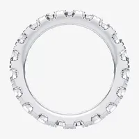 (H-I / Si1-Si2) 3.5MM 3 CT. T.W. Lab Grown White Diamond 10K White Gold Eternity Wedding Band