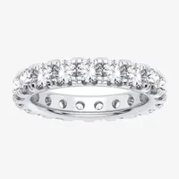 (H-I / Si1-Si2) 3.5MM 3 CT. T.W. Lab Grown White Diamond 10K White Gold Eternity Wedding Band