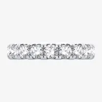 (H-I / Si1-Si2) 3.5MM 3 CT. T.W. Lab Grown White Diamond 10K White Gold Eternity Wedding Band