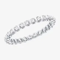 H-I / Si1-Si2) 1 CT. T.W. Lab Grown White Diamond 10K White Gold Eternity Wedding Band