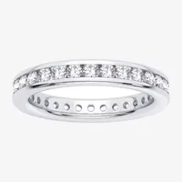 (H-I / Si1-Si2) 3MM 1 CT. T.W. Lab Grown White Diamond 10K White Gold Eternity Wedding Band