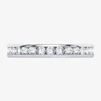 (H-I / Si1-Si2) 3MM 1 CT. T.W. Lab Grown White Diamond 10K White Gold Eternity Wedding Band