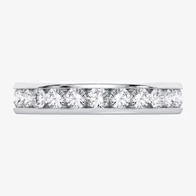 (H-I / Si1-Si2) 3MM 2 CT. T.W. Lab Grown White Diamond 10K White Gold Eternity Wedding Band