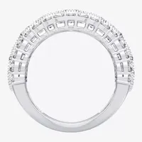 (H-I / Si1-Si2) 8MM 3 CT. T.W. Lab Grown White Diamond 10K White Gold Anniversary Band