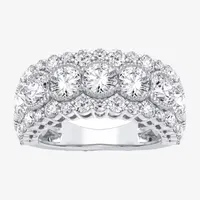 (H-I / Si1-Si2) 8MM 3 CT. T.W. Lab Grown White Diamond 10K White Gold Anniversary Band