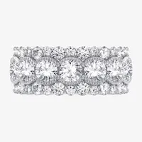 (H-I / Si1-Si2) 8MM 3 CT. T.W. Lab Grown White Diamond 10K White Gold Anniversary Band