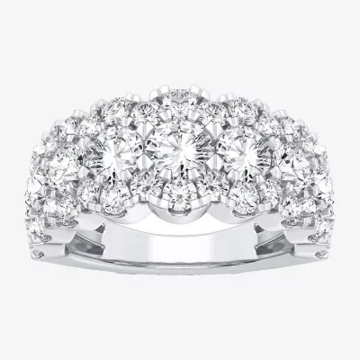 (H-I / Si1-Si2) 9M 3 CT. T.W. Lab Grown White Diamond 10K White Gold Anniversary Band