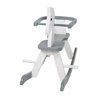 Wooden Rocking Horse - White & Gray Rocking Horse