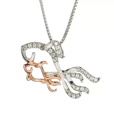 Fish Womens 1/10 CT. T.W. Natural White Diamond 10K Gold Sterling Silver Pendant Necklaces