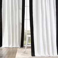 Exclusive Fabrics & Furnishing Vertical Colorblock 100% Cotton Light-Filtering Rod Pocket Back Tab Single Curtain Panel