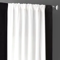 Exclusive Fabrics & Furnishing Vertical Colorblock 100% Cotton Light-Filtering Rod Pocket Back Tab Single Curtain Panel