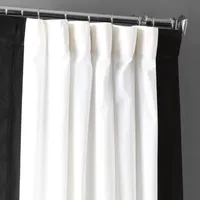 Exclusive Fabrics & Furnishing Vertical Colorblock 100% Cotton Light-Filtering Rod Pocket Back Tab Single Curtain Panel